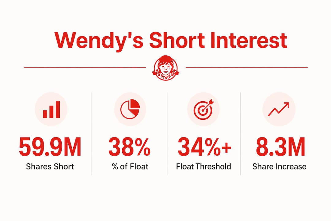 Infographic showing Wendy's short interest statistics
