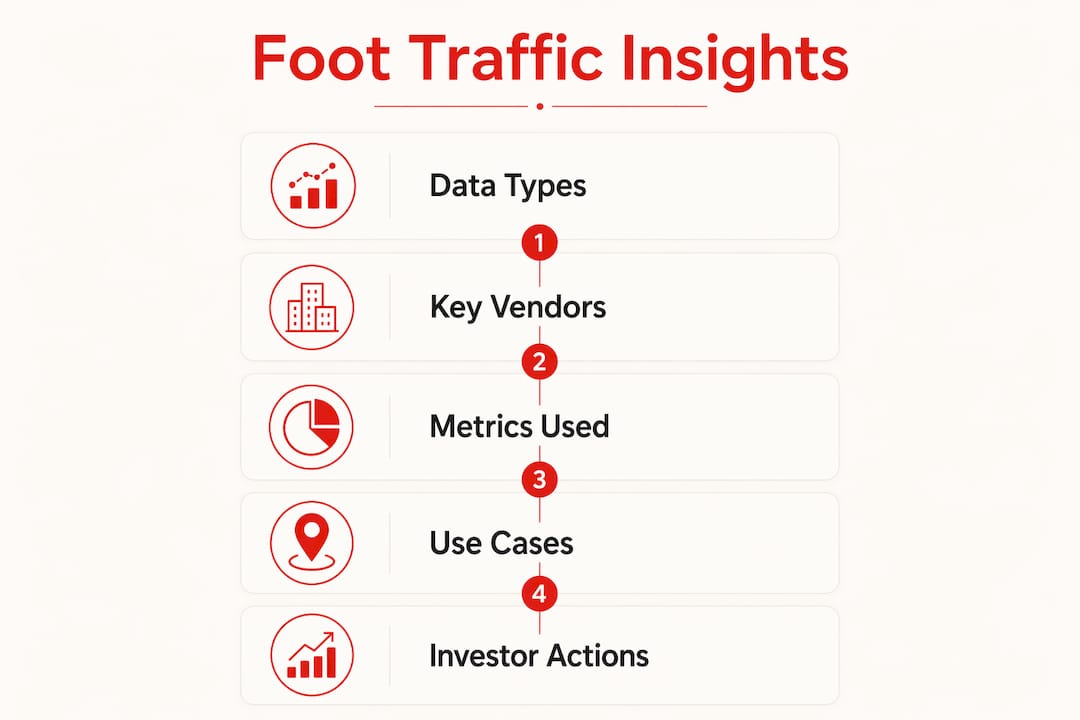 Infographic illustrating foot traffic data stages