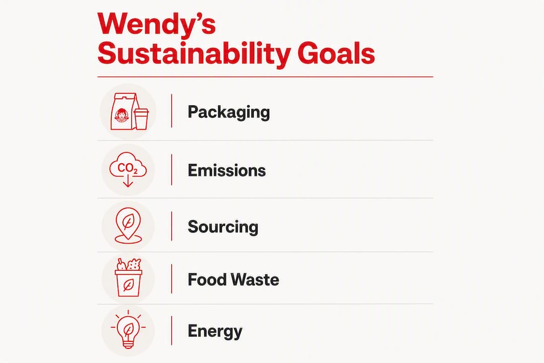 Infographic summarizing Wendy's sustainability goals