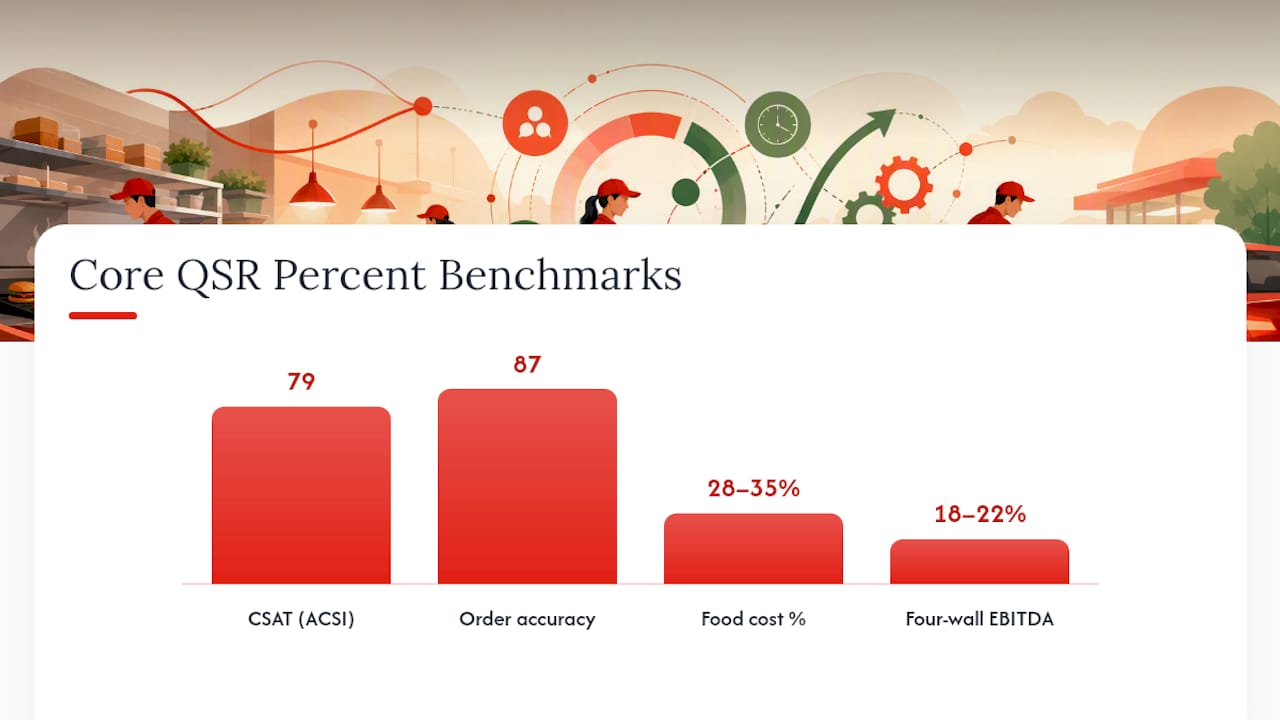 Comparison chart of quick service benchmark metrics