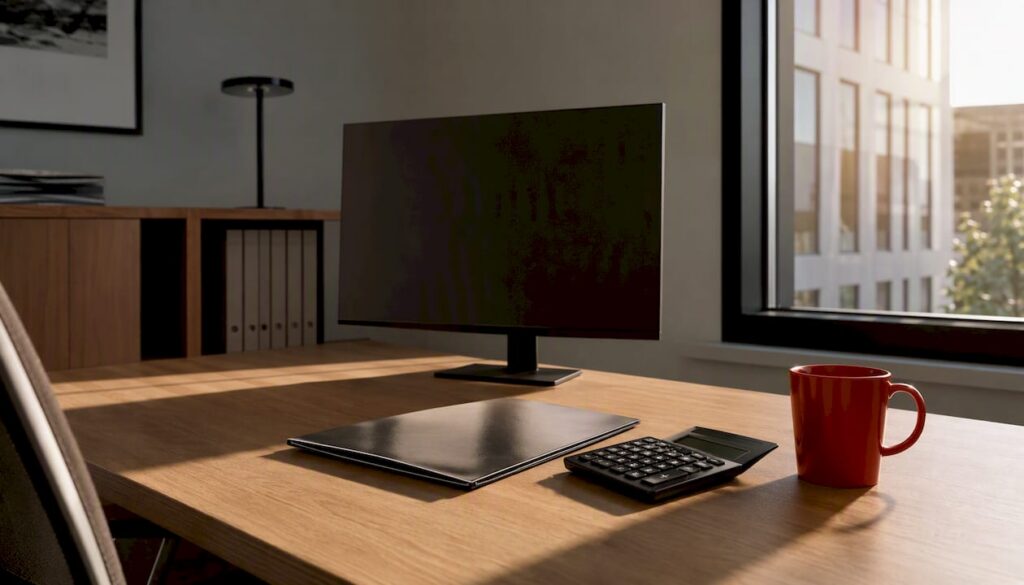 Fast food franchise financial setup on desk