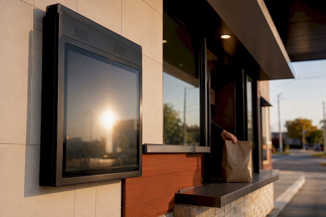 Drive-thru order screen and handing off order