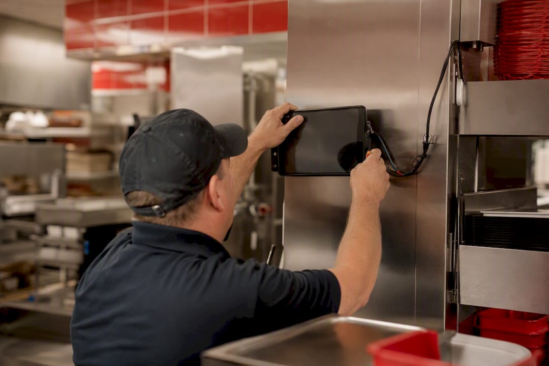 Technician manual installing kitchen technology