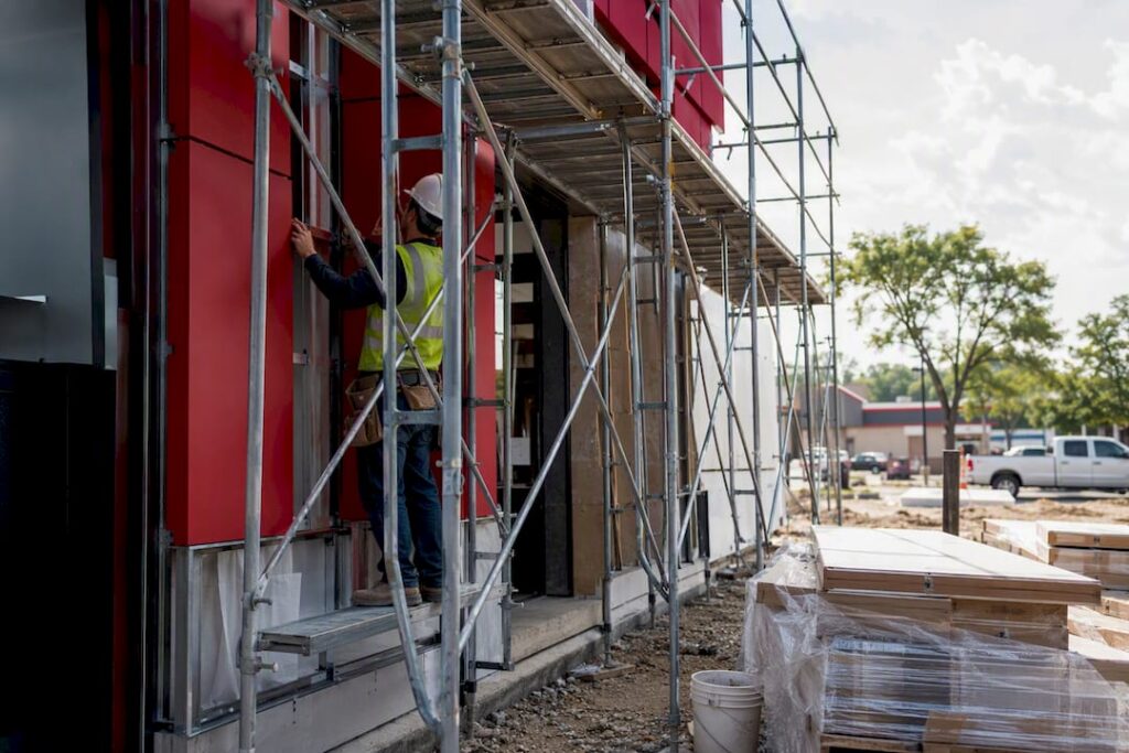 Wendy's restaurant remodel construction work in progress