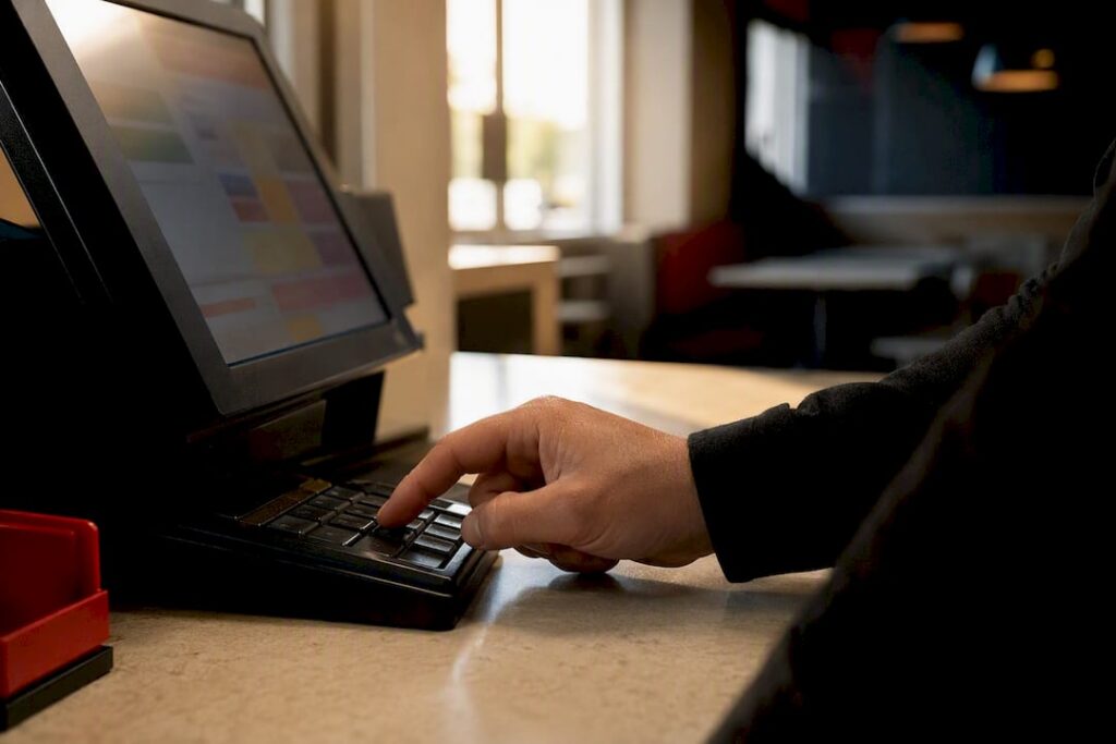 Franchisee adjusting an anonymous register price